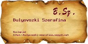Bulyovszki Szerafina névjegykártya